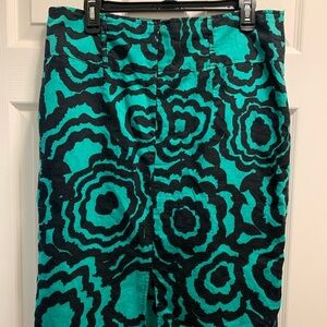 Apostrophe green and black print‎ midi skirt